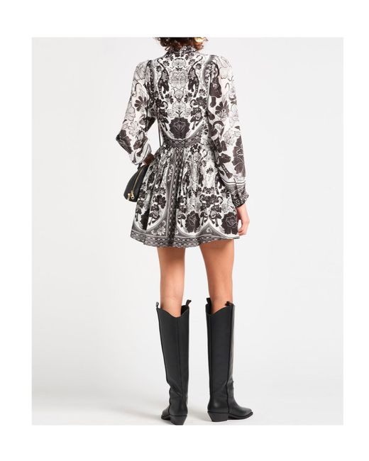 Farm Rio White Long-Sleeved Dress