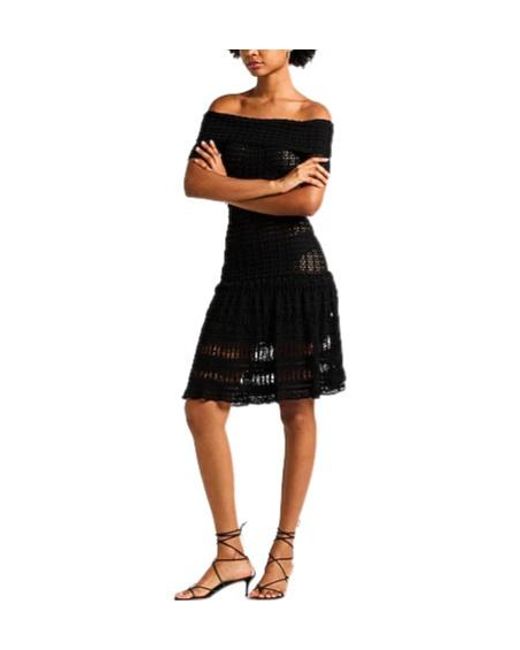 Isabel Marant Black Minimalist Off-Shoulder Knit Dress