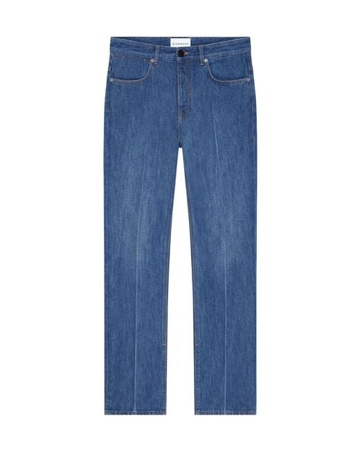 Givenchy Blue Straight-Leg Shadow Washed Jeans for men