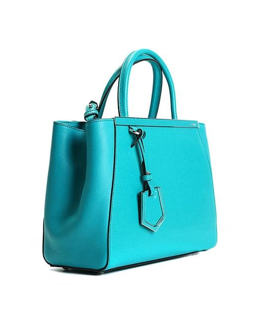 Fendi Blue Small 2Jours Logo Handbag