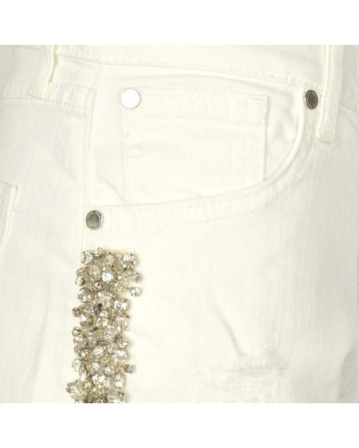 Ermanno Scervino White Logo Shorts