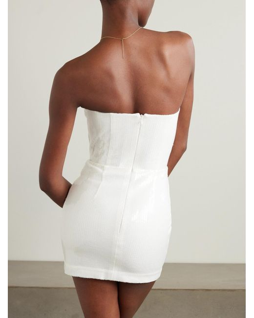 Alex Perry White Strapless Sequin Dress