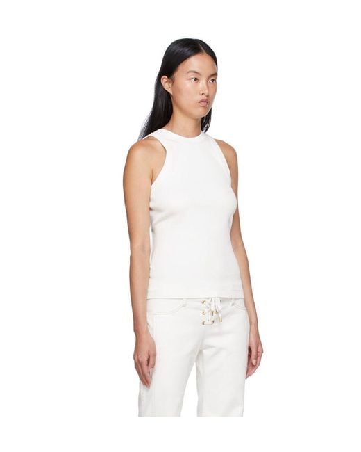 Dion Lee White Cut Out Tank Top