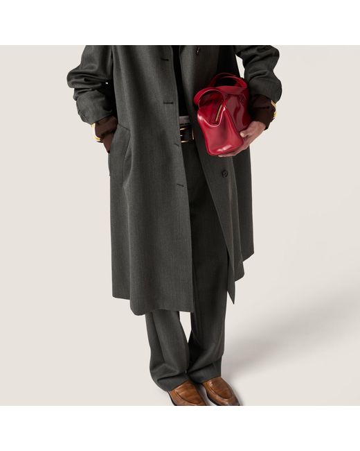 Miu Miu Gray Single-Breasted Coat