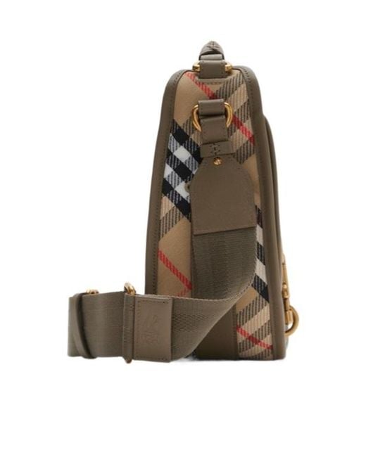 Burberry Multicolor Small B Clip Checked Crossbody Bag