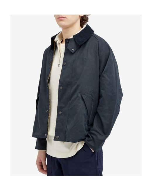 Barbour Blue Buttoned Collared Coat for men