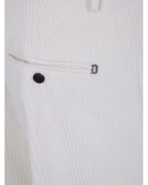Dondup Gray Corduroy Trousers for men