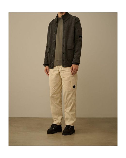 C P Company Green Lens Detailed Turtleneck Cardigan for men