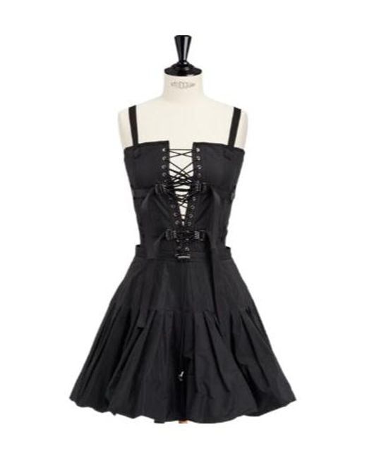 Dior Black Christian Buckled Sleeveless Dress