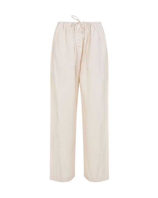 Studio Nicholson White Hera Drawstring Pants