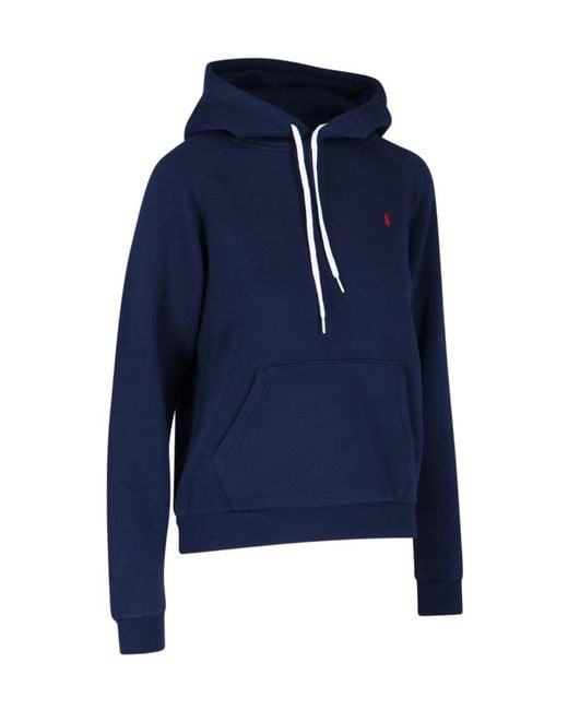 Polo Ralph Lauren Blue Logo Embroidered Hoodie