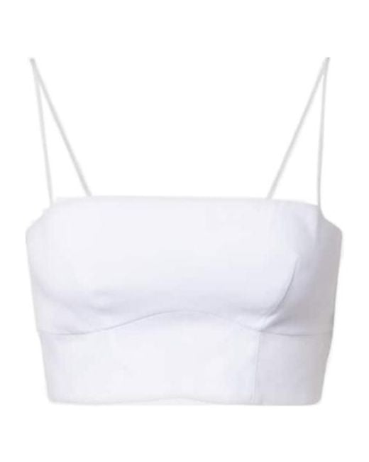 Gabriela Hearst White Linen Crop Top