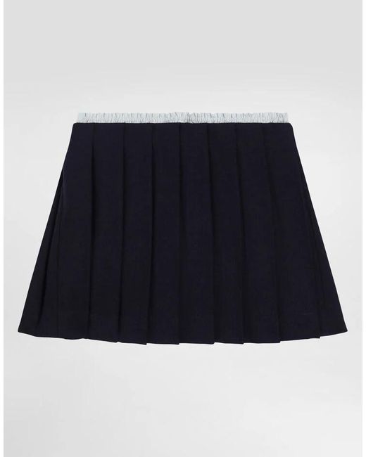 Dolce & Gabbana Blue Pleated Mini Skirt