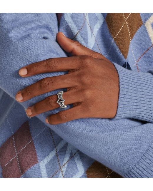 Dior Blue V-Necked Cashmere Sweater for men