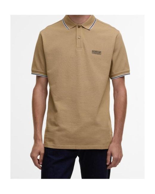 Barbour Natural Evan Tipped Short-Sleeved Polo Shirt for men