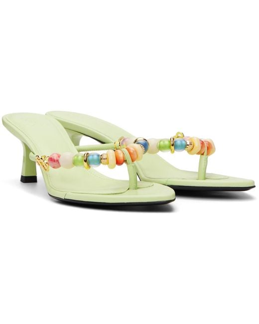 Casablanca White Beaded High-Heeled Sandals