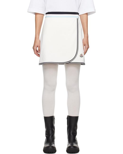 Moncler White A-Line Logo Patch Tennis Skirt