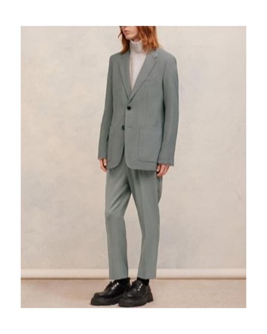 AMI Gray Tailored Single-Breasted Blazer for men