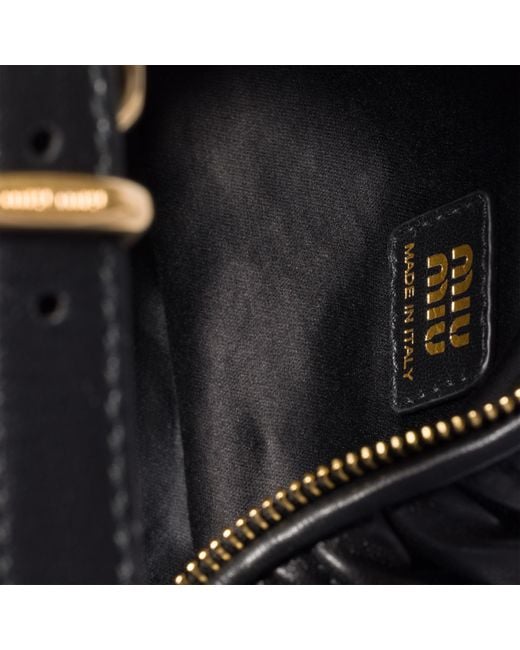 Miu Miu Black Pochette En Cuir Nappa Matelassé