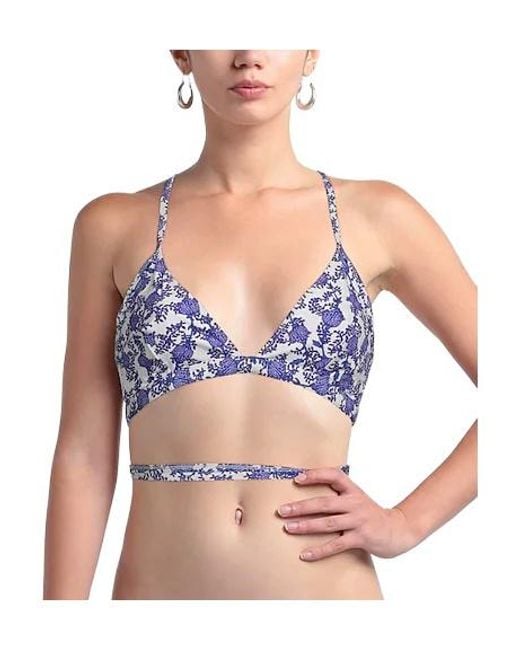 Isabel Marant Blue Floral-Print Bikini Tops