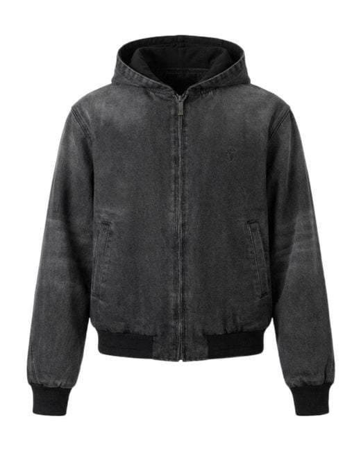 Gucci Gray Reversible Cotton Denim Zip Jacket for men