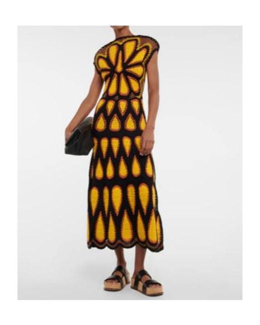 Gabriela Hearst Metallic Aidy Crocheted Cashmere Midi Dress