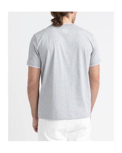 Peserico Gray Logo-Print T-Shirt for men