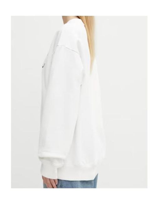 Sporty & Rich White Crew-Neck Embroidered Sweatshirt