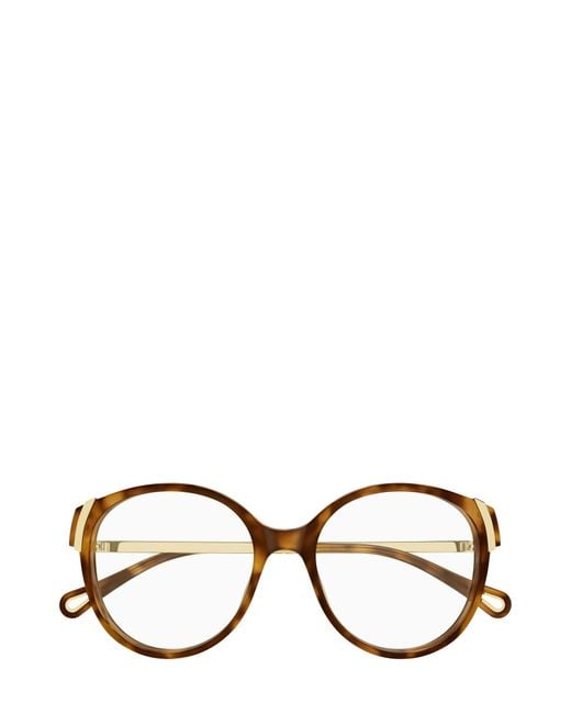 Chloé White Chloé Eyewear Oval-Frame Glasses