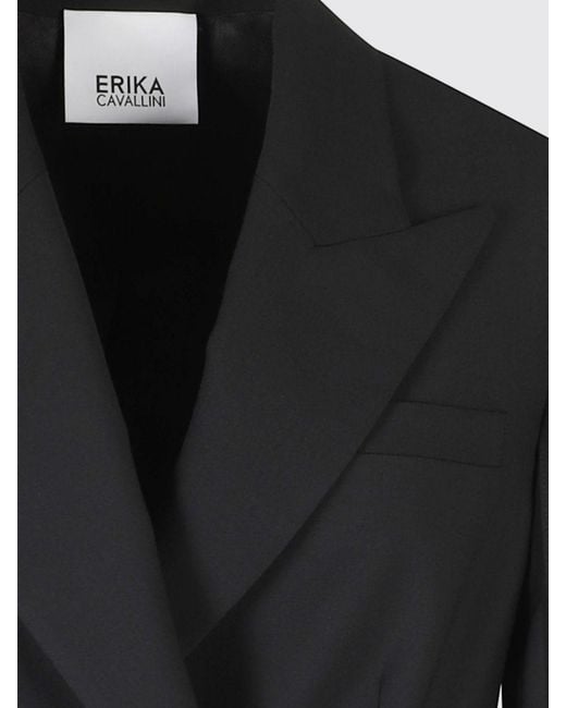 Erika Cavallini Semi Couture Black Long-Sleeve Suit Jacket