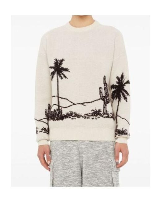 Alanui White Desert Print-Knitted Jumper for men