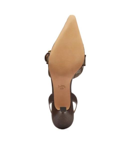 COACH Metallic Monogram-Jacquard Slingback Sandals