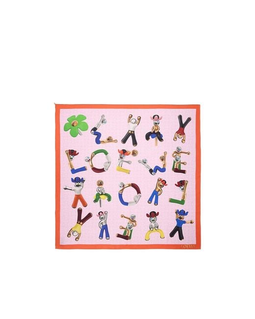 Loewe Pink Silk Scarf