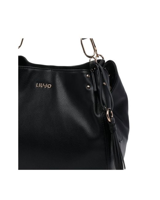 Liu Jo Black Logo Lettering Shoulder Bag