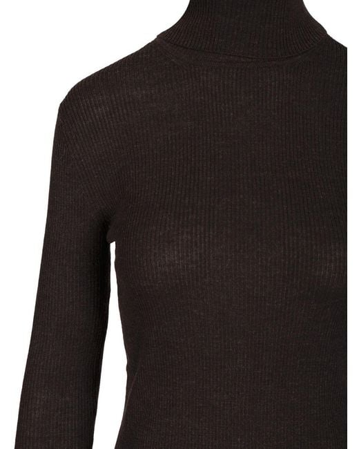 P.A.R.O.S.H. Black High Neck Knitted Jumper