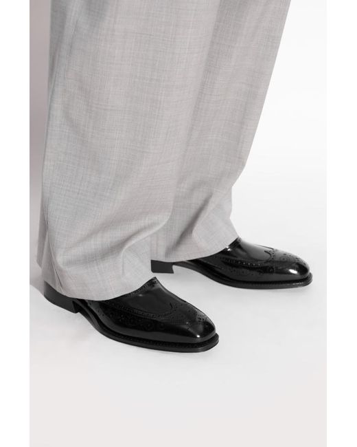 Alexander McQueen Black Brogue Style Slip-On Loafers for men