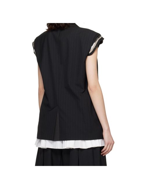sacai Chalk Stripe / Glencheck Vest ジレ Chalk Stripe Vest | sacai Official Store サカイ オフィシャル