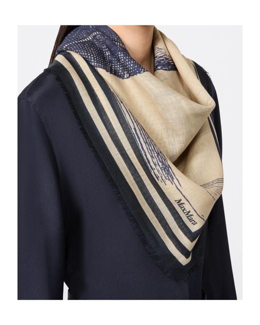 Max Mara Natural Wool And Silk Shawl