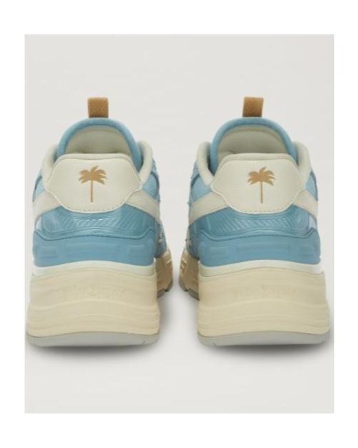 Palm Angels Blue The Palm Runner Leather Sneakers for men