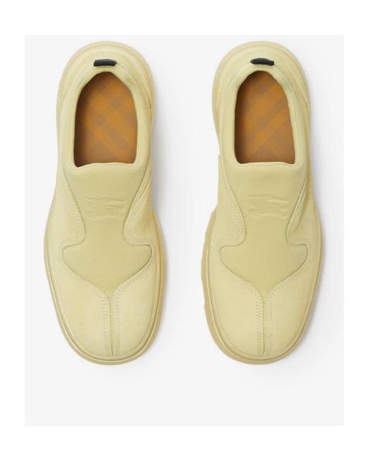 Burberry Natural Ekd Slip-On Suede Sneakers for men