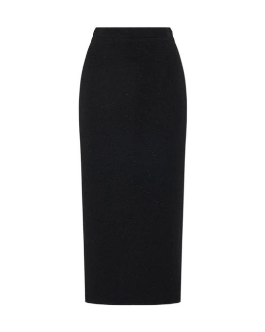 Alessandra Rich Black Brushed-Finish High-Waisted Skirt