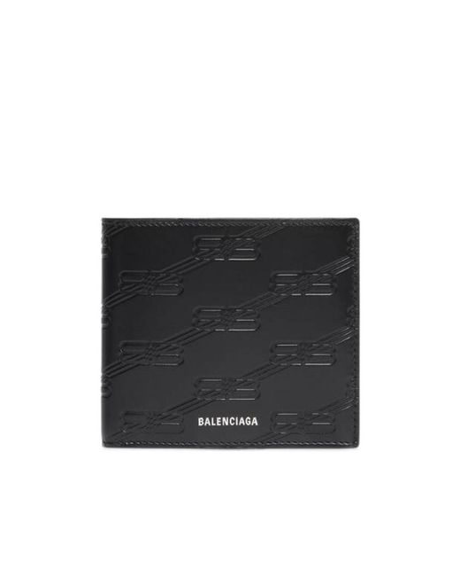 Balenciaga Black Embossed Monogram Square Folded Wallet Box for men