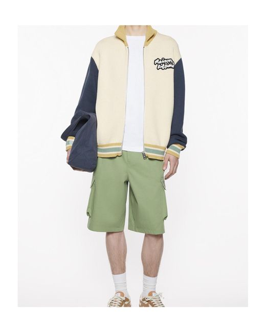 Maison Kitsuné Green Maison Kitsuné Belted Bermuda Shorts for men