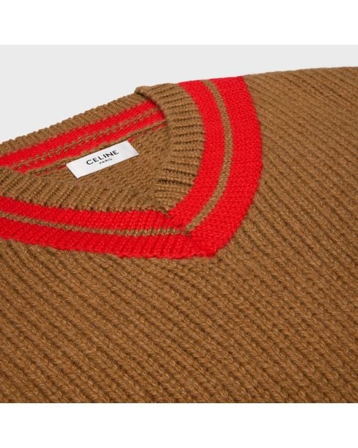 Céline Brown V-Neck Sweater for men