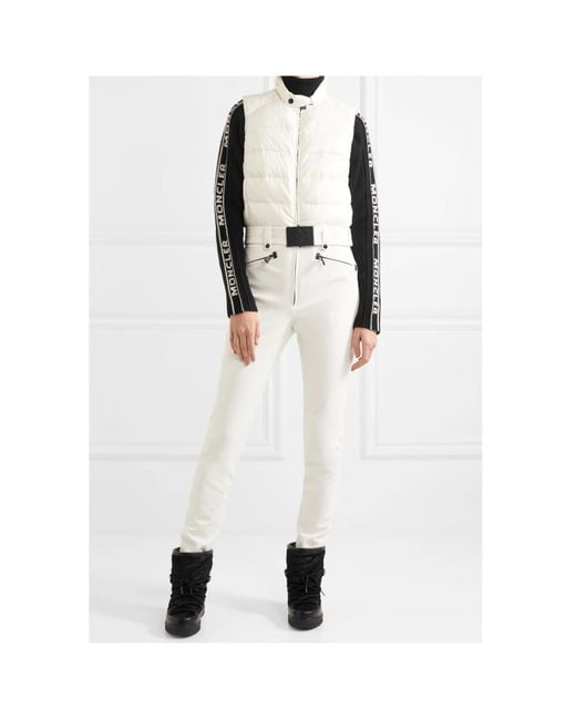 Moncler White Long-Sleeved Onesie Ski Suit