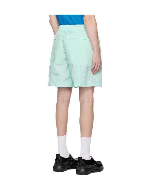 Wooyoungmi Blue Sewed Taffeta Shorts for men