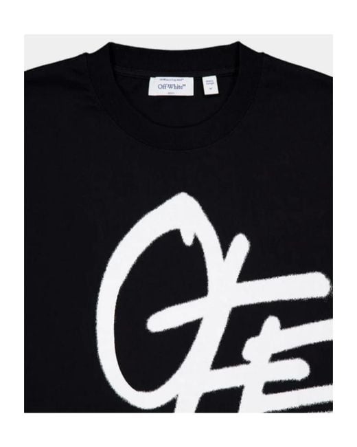 Off-White c/o Virgil Abloh Black Spray Logo Skate T-Shirt for men