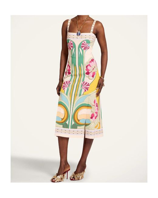 LaDoubleJ White La Doublej Floral Print Midi Dress