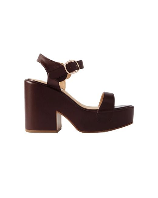 Gabriela Hearst Brown Round-Toe High-Heeled Sandals