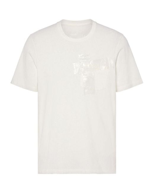 Maison Margiela White Taped Jersey T-Shirt for men